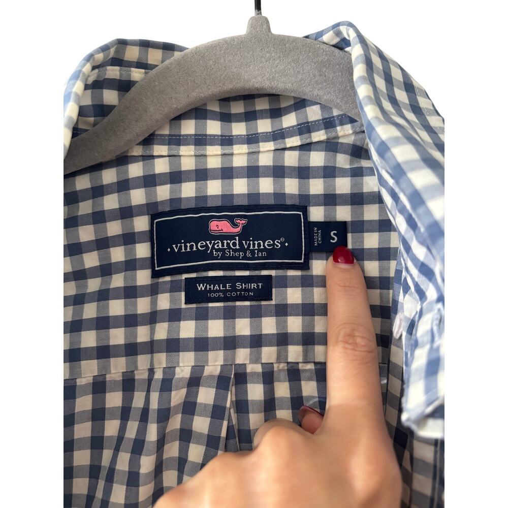 Vineyard Vines Blue White Gingham Button Down Shirt S - Picture 3 of 7